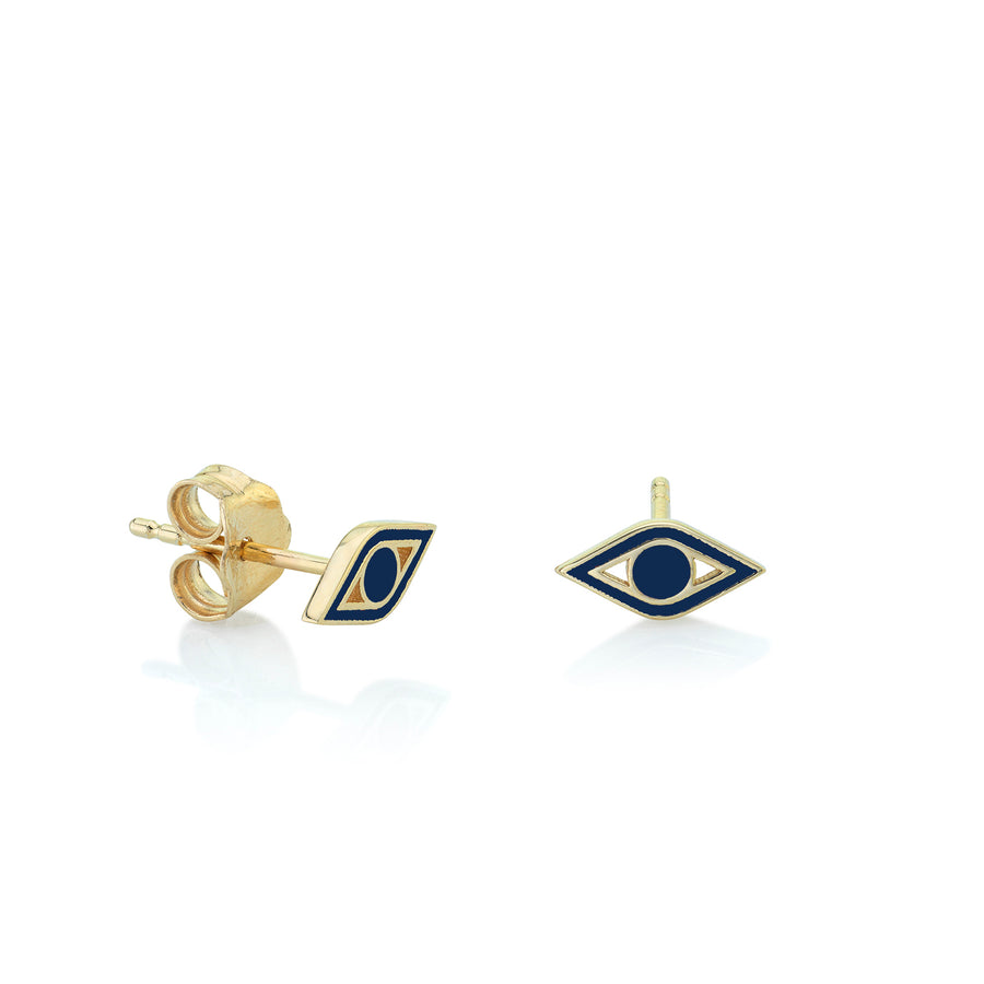 Gold & Enamel Mini Evil Eye Stud - Sydney Evan Fine Jewelry