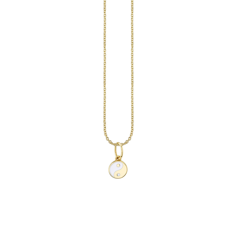 Gold & Enamel Tiny Yin Yang Necklace - Sydney Evan Fine Jewelry
