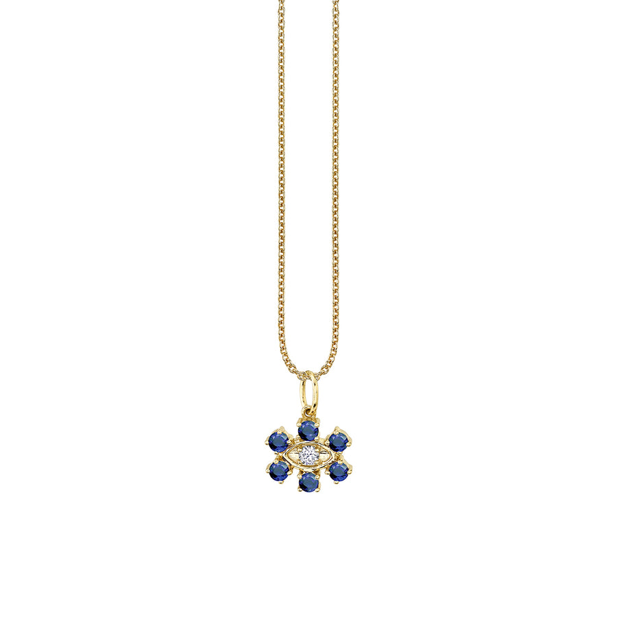 Gold & Gemstone Marquise Eye Flower Charm - Sydney Evan Fine Jewelry