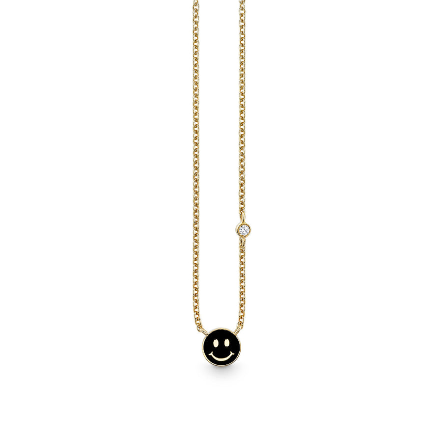 Kids Collection Gold & Enamel Mini Happy Face Necklace - Sydney Evan Fine Jewelry