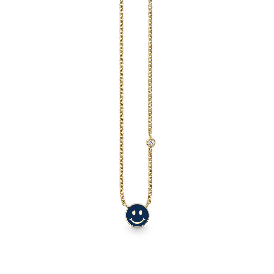 Kids Collection Gold & Enamel Mini Happy Face Necklace - Sydney Evan Fine Jewelry