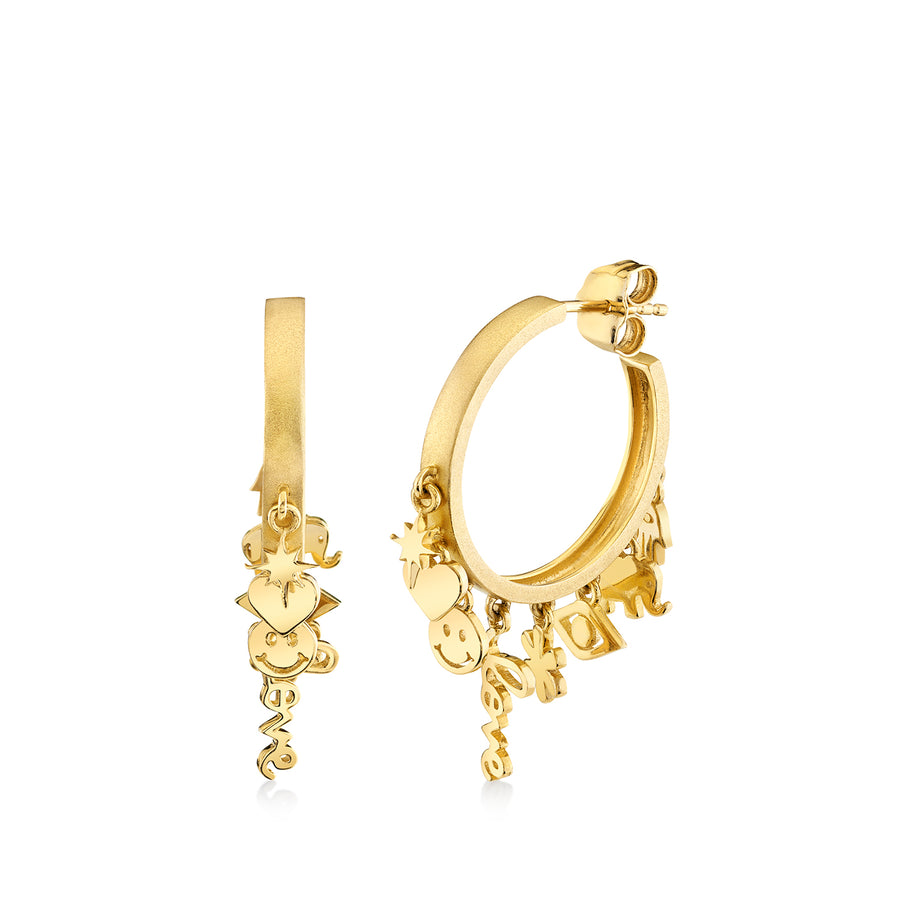 Pure Gold 20th Anniversary Icon Medium Hoops - Sydney Evan Fine Jewelry