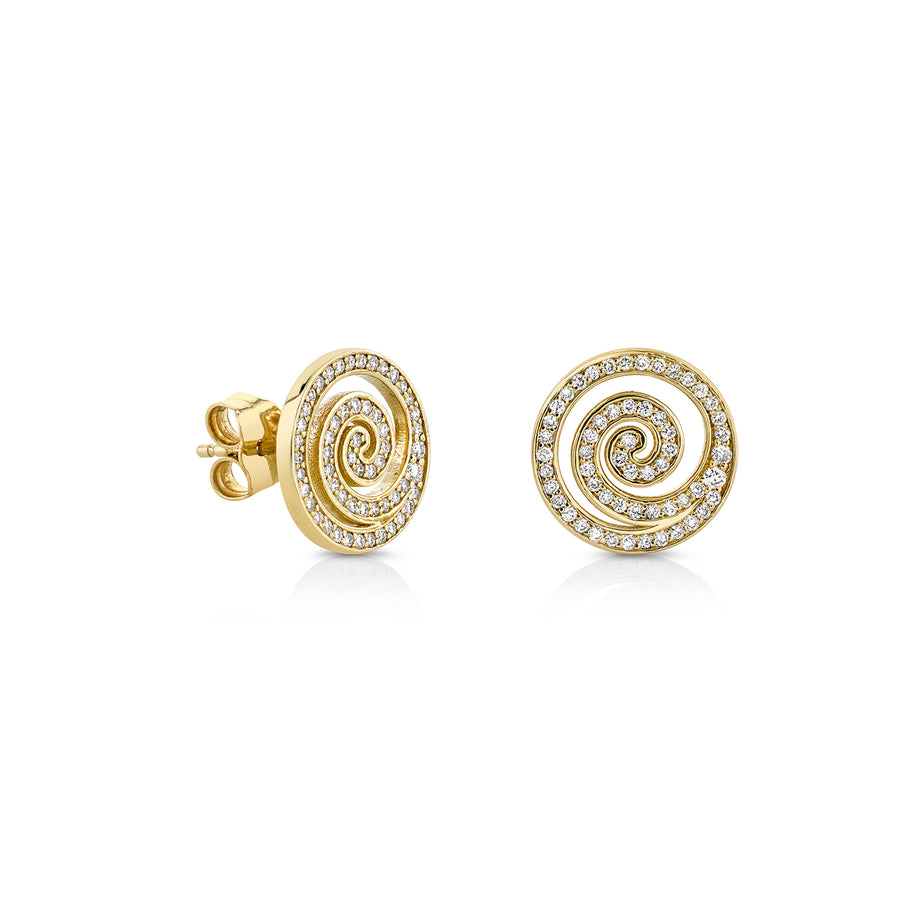 Gold & Diamond Spiral Stud - Sydney Evan Fine Jewelry