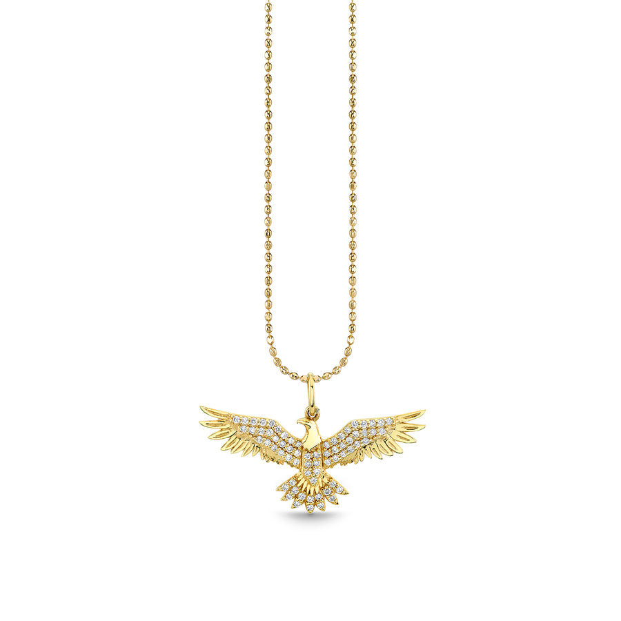Gold & Pave Diamond Eagle Charm - Sydney Evan Fine Jewelry