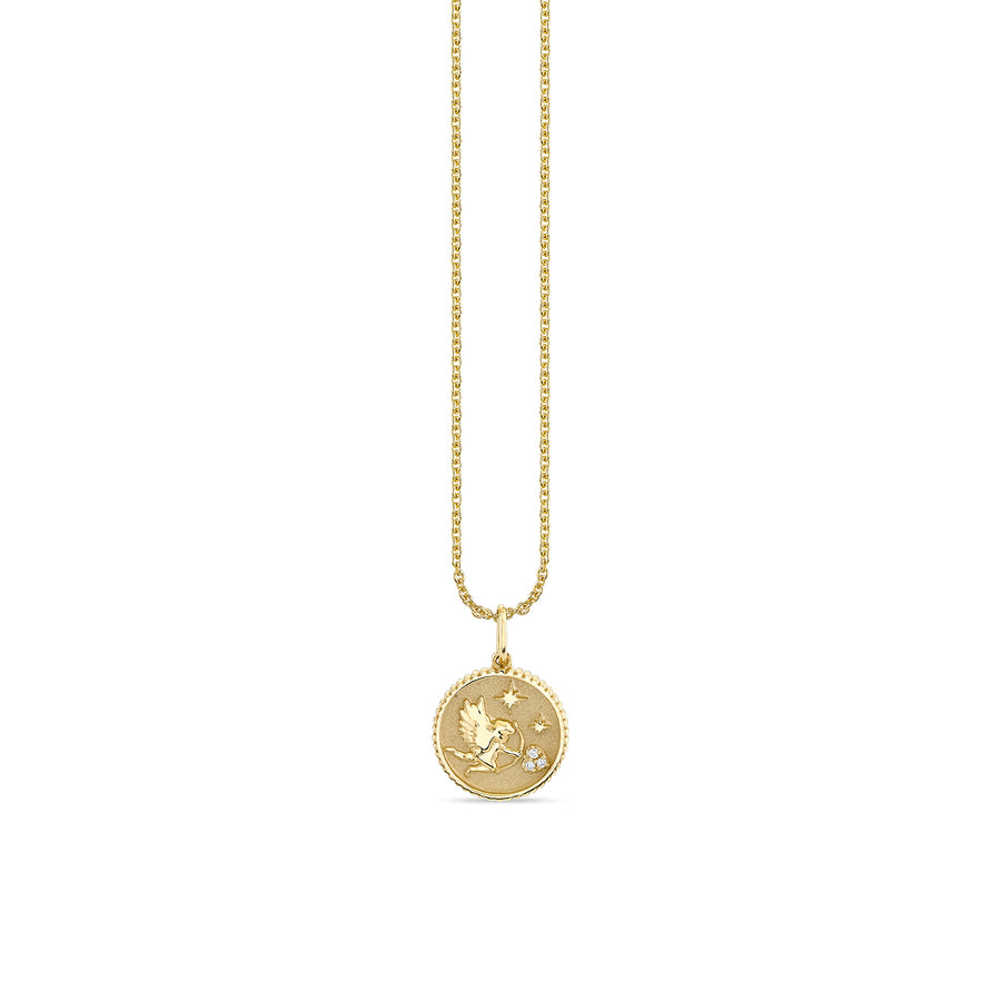 Gold & Diamond Cupid Coin Charm - Sydney Evan Fine Jewelry