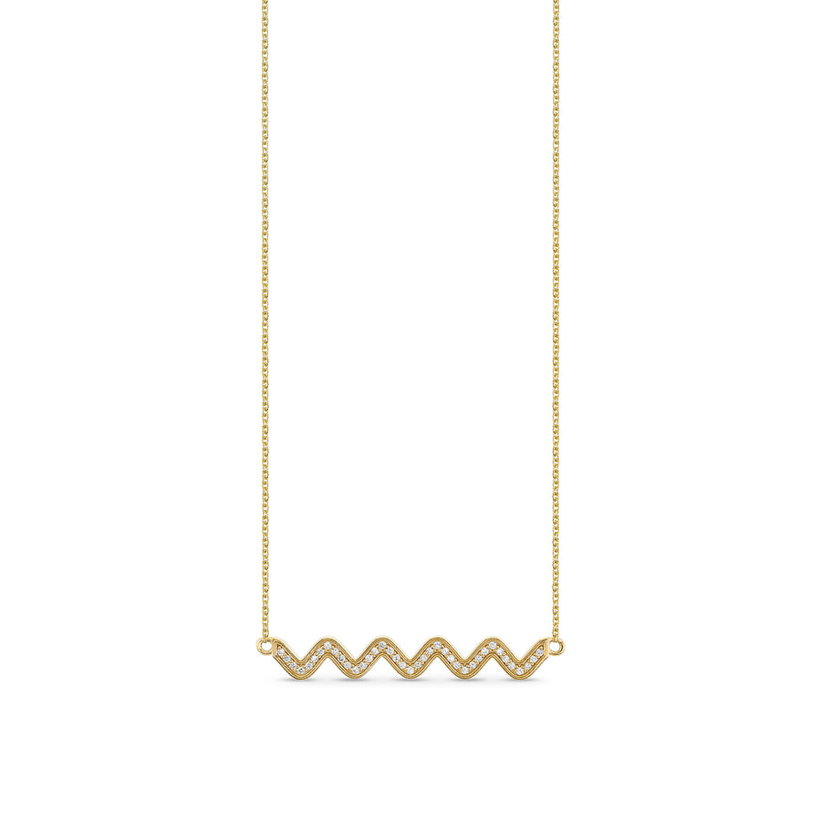 Gold & Diamond Wavy Necklace - Sydney Evan Fine Jewelry