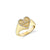 Gold & Diamond Small Heart Tricon Signet Ring