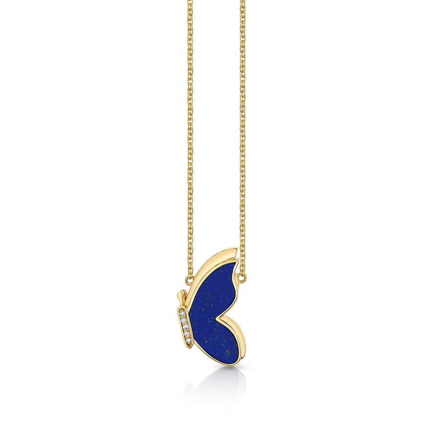 Gold & Diamond Medium Flying Butterfly Necklace - Sydney Evan Fine Jewelry