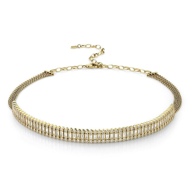 14K Yellow Gold Diamond Thick Choker Necklace – Maurice's Jewelers