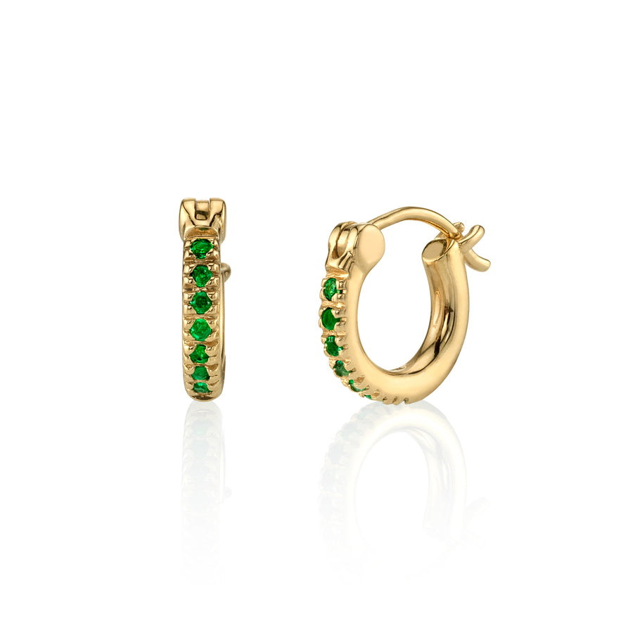 Gold & Gemstone Mini Huggie Hoops - Sydney Evan Fine Jewelry