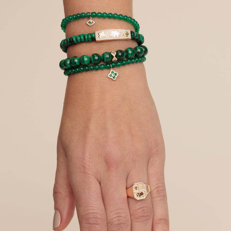 Gold & Diamond Luck Tableau on Malachite - Sydney Evan Fine Jewelry