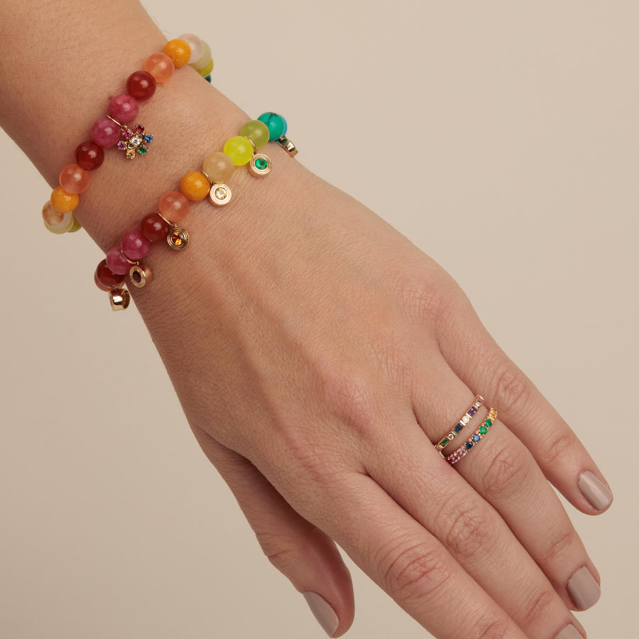 Gold & Rainbow Baguette and Bezel Eternity Ring - Sydney Evan Fine Jewelry
