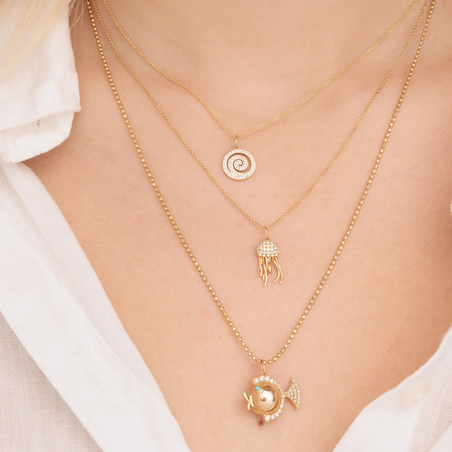 Gold & Diamond Spiral Charm - Sydney Evan Fine Jewelry