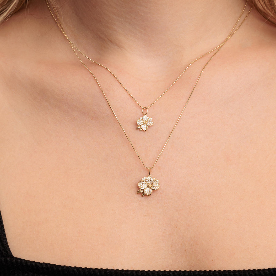 Gold & Diamond Small Magnolia Charm - Sydney Evan Fine Jewelry
