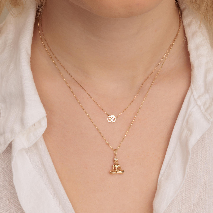 Pure Gold Tiny Om Necklace - Sydney Evan Fine Jewelry