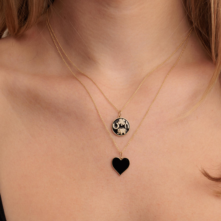 Gold & Enamel Large Heart Charm - Sydney Evan Fine Jewelry