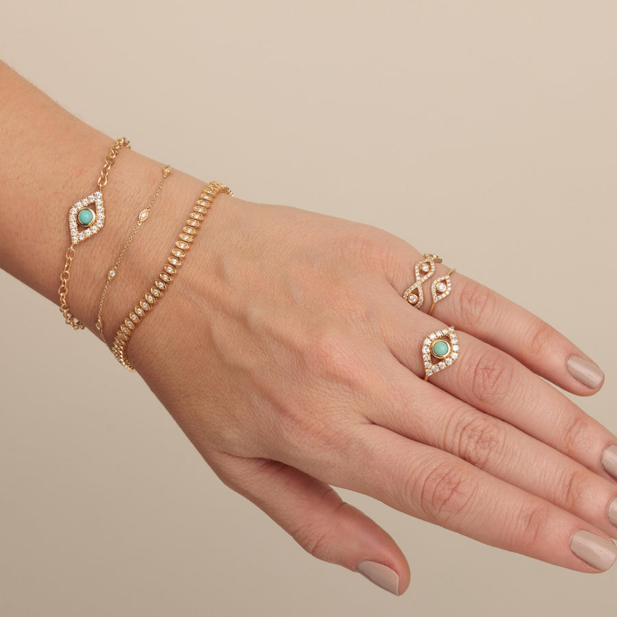 Gold & Diamond Multi Marquise Evil Eye Bracelet - Sydney Evan Fine Jewelry