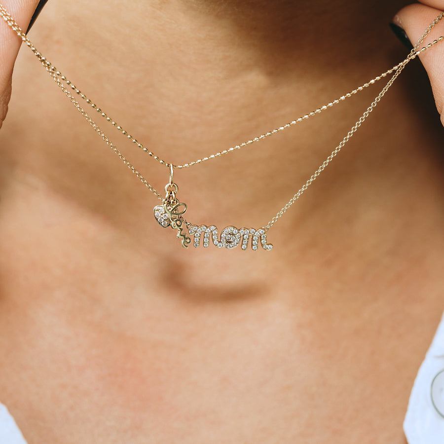 Gold & Diamond Mom Necklace - Sydney Evan Fine Jewelry