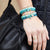 Gold & Diamond Bezel Evil Eye Link Bracelet with Turquoise Center