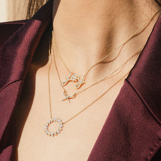 Gold & Diamond Bow Necklace - Sydney Evan Fine Jewelry