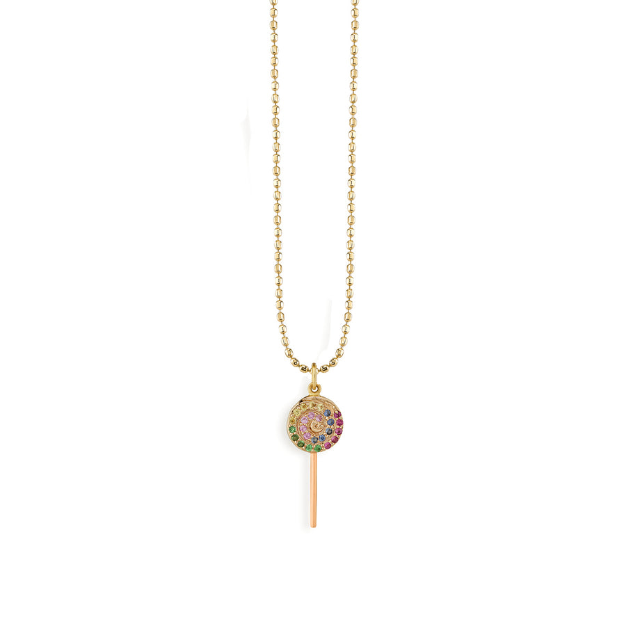 Gold & Rainbow Lollipop Charm - Sydney Evan Fine Jewelry