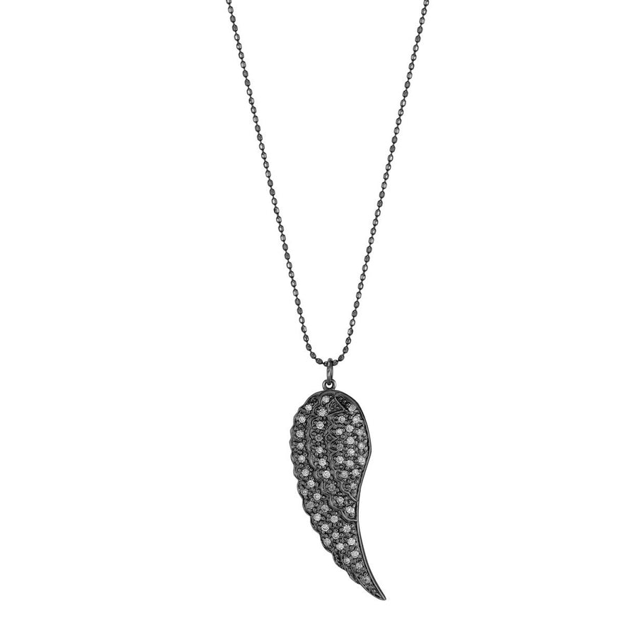 Men's Collection Black Rhodium & Diamond Medium Wing Charm - Sydney Evan Fine Jewelry