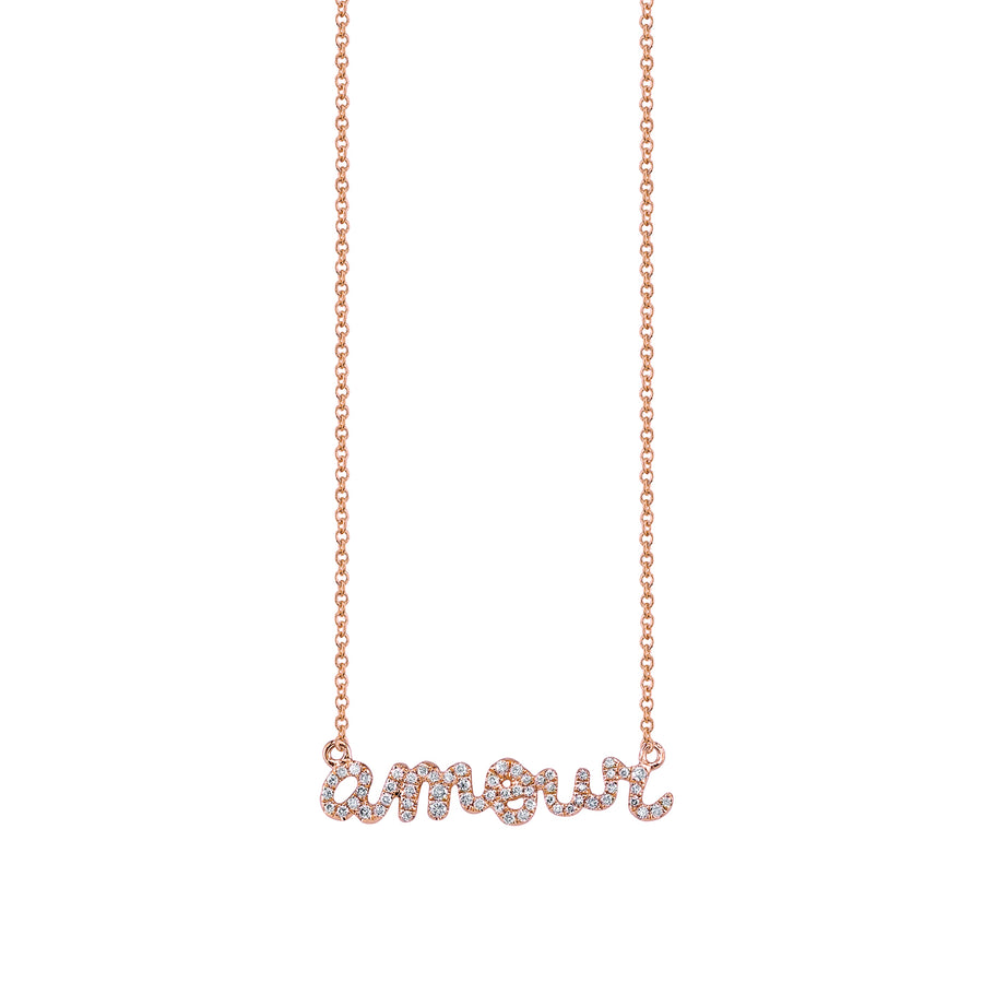 Gold & Pavé Diamond Amour Necklace - Sydney Evan Fine Jewelry