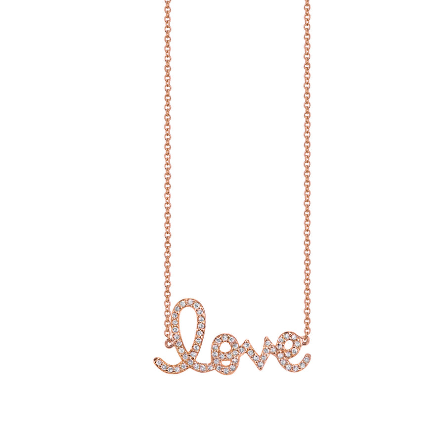 Gold & Diamond Medium Love Necklace - Sydney Evan Fine Jewelry