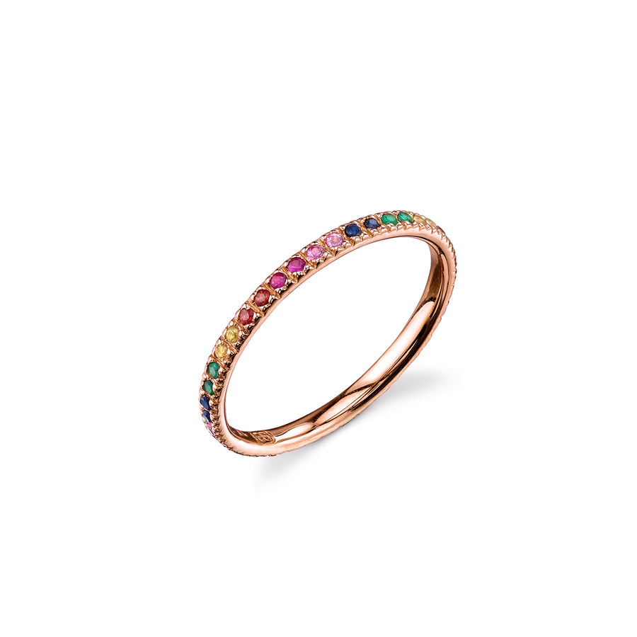 Gold & Rainbow Eternity Ring - Sydney Evan Fine Jewelry