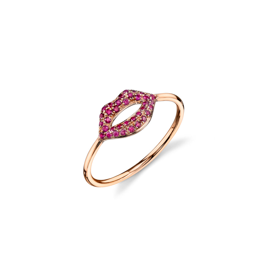 Gold & Ruby Lips Ring - Sydney Evan Fine Jewelry
