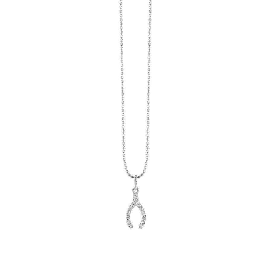 Gold & Micropave Diamond Wishbone Charm - Sydney Evan Fine Jewelry