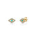 Gold & Diamond Large Bezel Evil Eye Stud