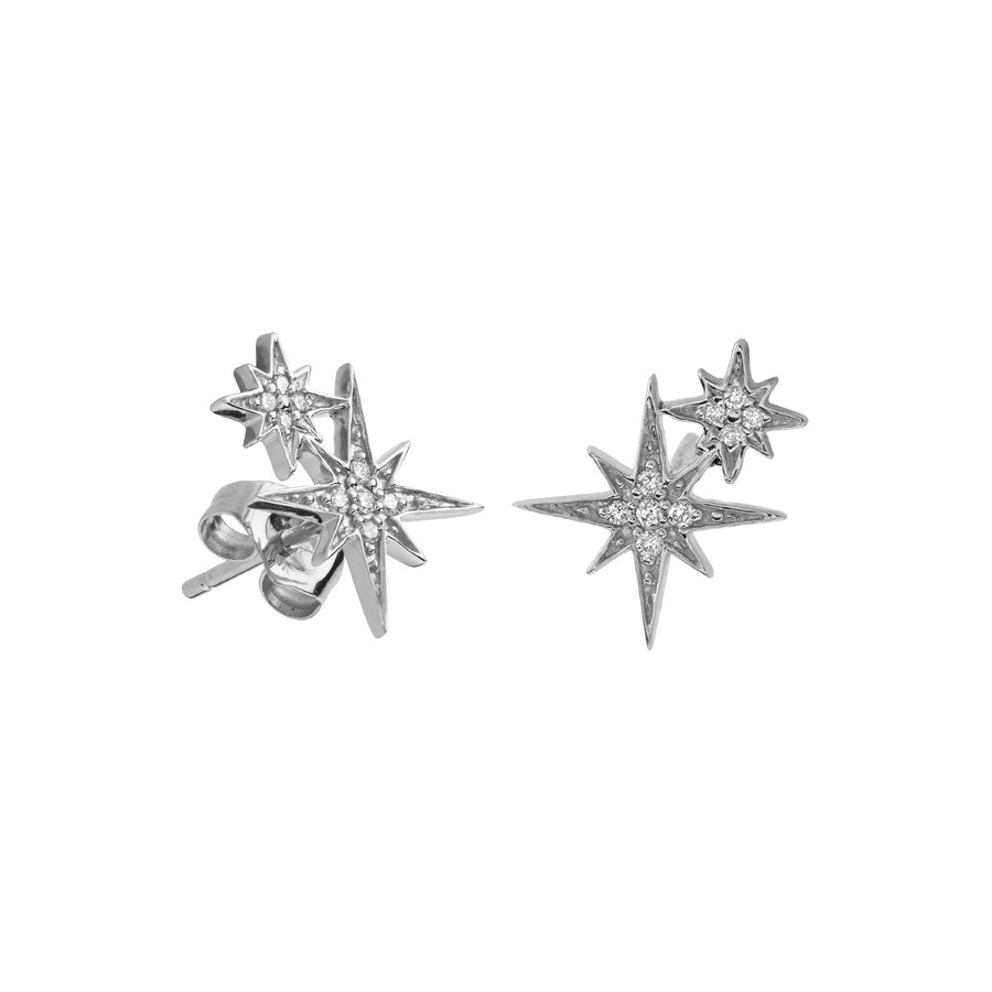 Gold & Diamond Double Starburst Stud - Sydney Evan Fine Jewelry