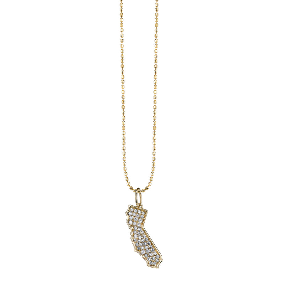 Gold & Diamond California State Necklace - Sydney Evan Fine Jewelry