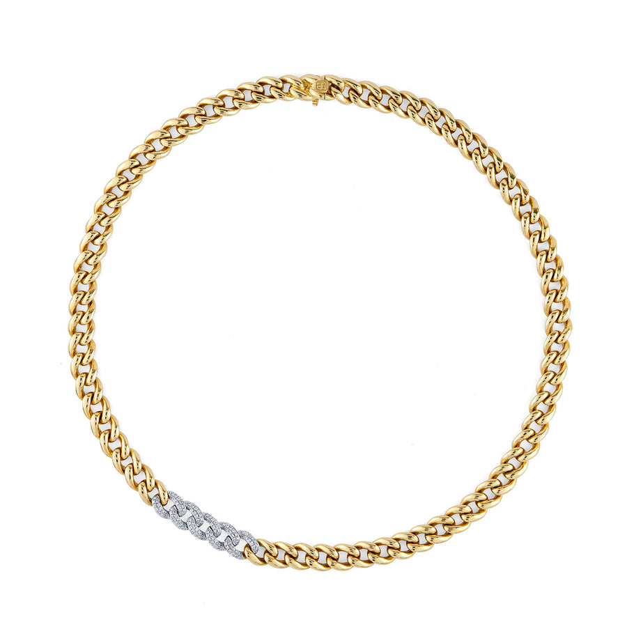 Gold & Diamond Small Link Necklace - Sydney Evan Fine Jewelry