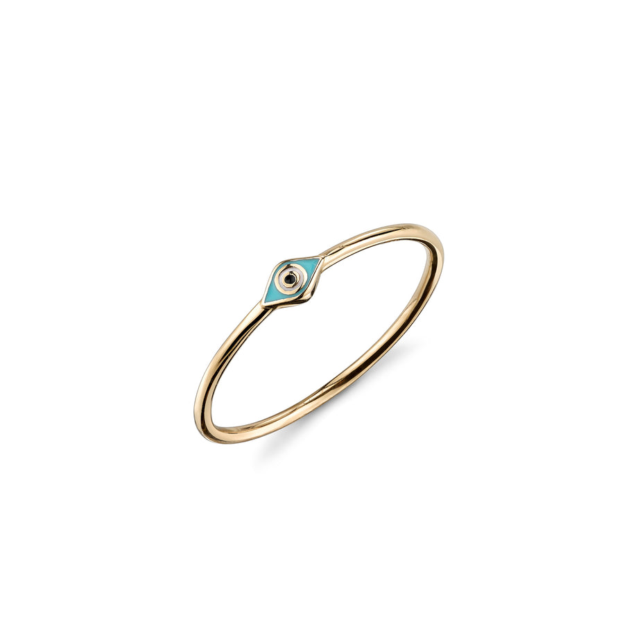 Gold & Enamel Mini Evil Eye Ring - Sydney Evan Fine Jewelry