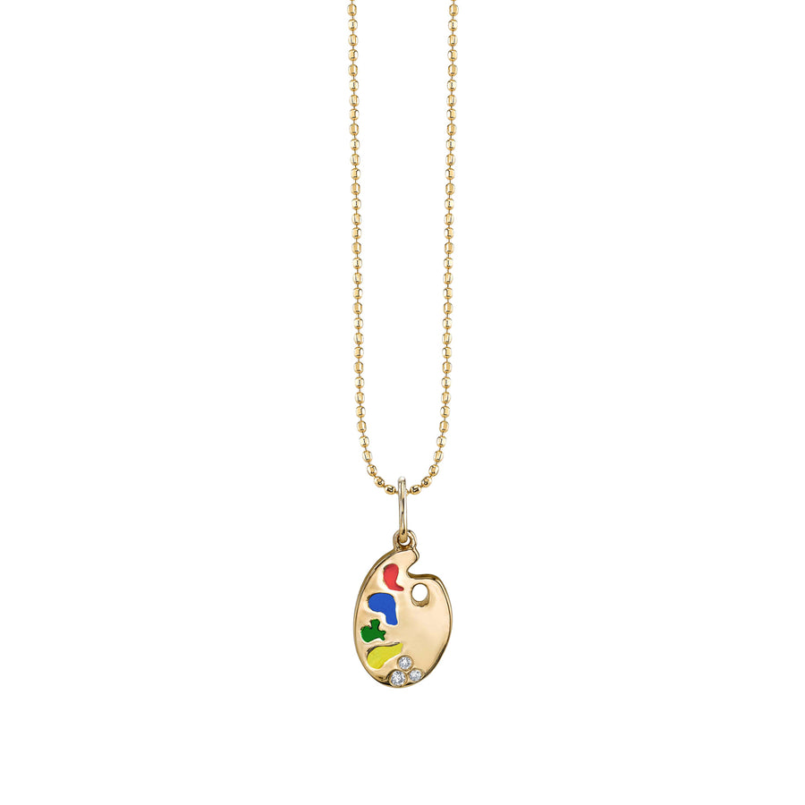 Kids Collection Gold & Diamond Paint Palette Charm - Sydney Evan Fine Jewelry