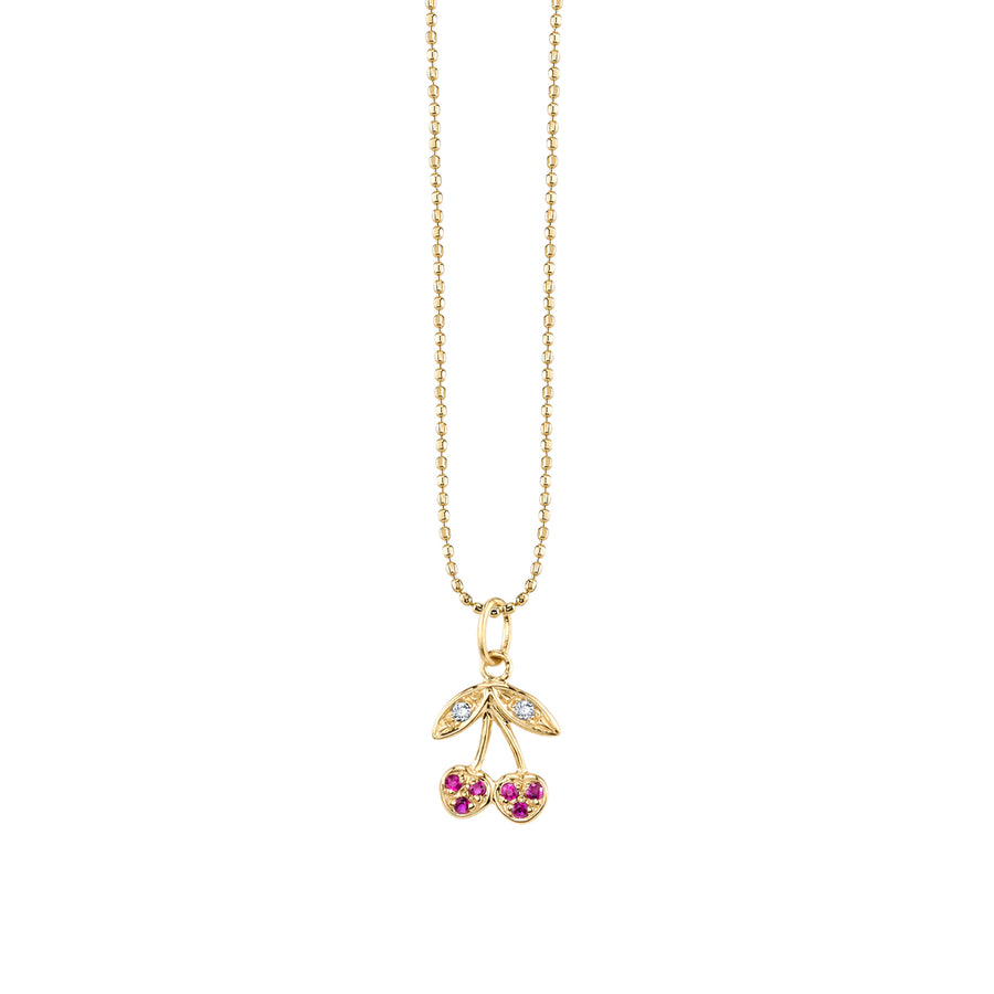 Gold & Diamond Small Cherry Charm - Sydney Evan Fine Jewelry