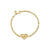 Gold & Diamond Medium Marquise Eye Heart Bracelet