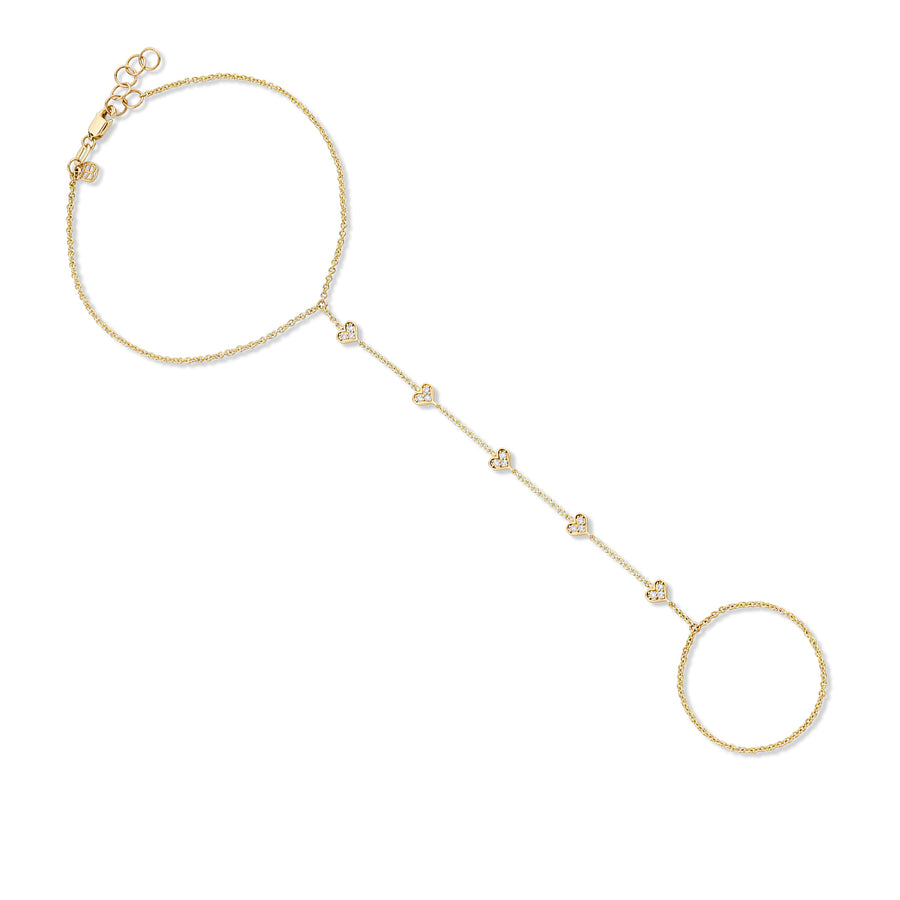 Gold & Diamond Heart Princess Bracelet - Sydney Evan Fine Jewelry