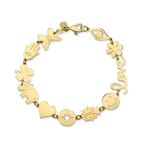 Gold Multi-Icon Pure Bracelet - Sydney Evan Fine Jewelry