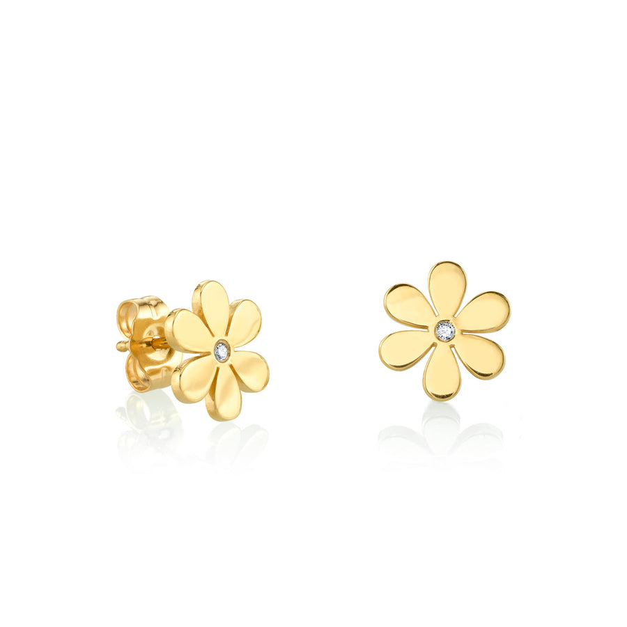 Kids Collection Gold & Diamond Daisy Stud - Sydney Evan Fine Jewelry