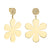 Gold Pure Large Daisy Drop Earrings with Pavé Diamond Tops