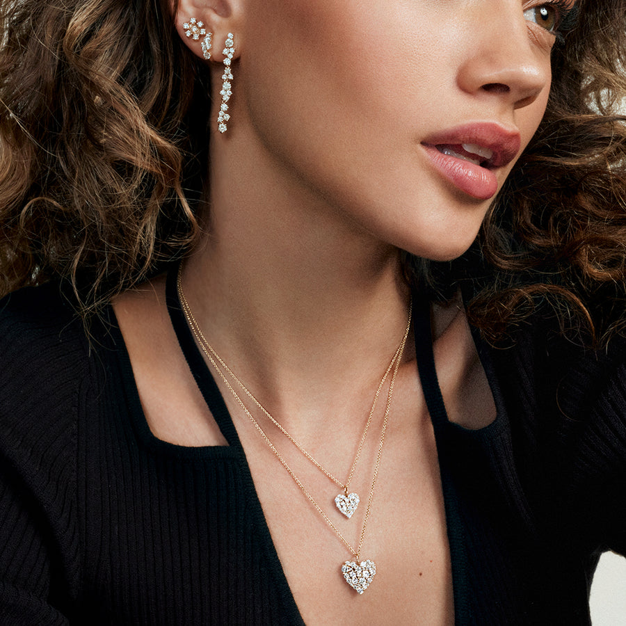 Gold & Diamond Cocktail Heart Necklace - Sydney Evan Fine Jewelry