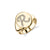 Gold & Pave Diamond Initial Signet Rings