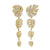 Gold Diamond Monstera Leaf Drop Earrings