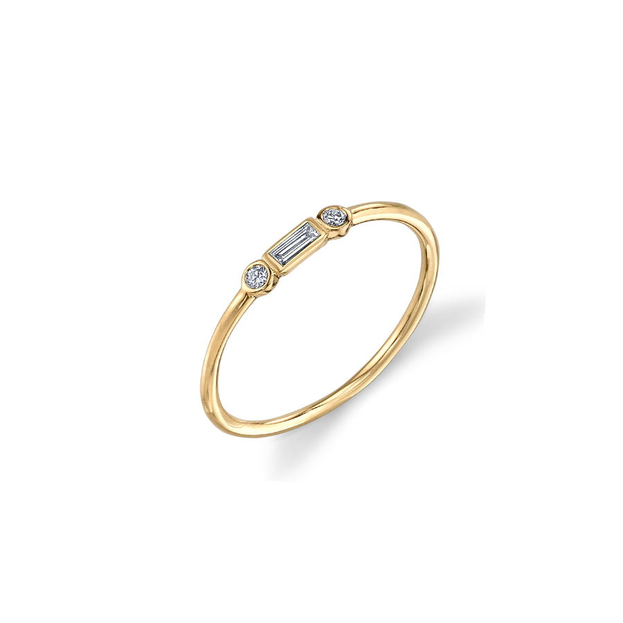 Gold & Diamond Baguette & Bezel Ring - Sydney Evan Fine Jewelry