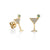 Gold & Diamond Small Martini Glass Stud