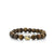 Men's Collection Gold & Diamond Football Bead on Flower Nanmu Wood