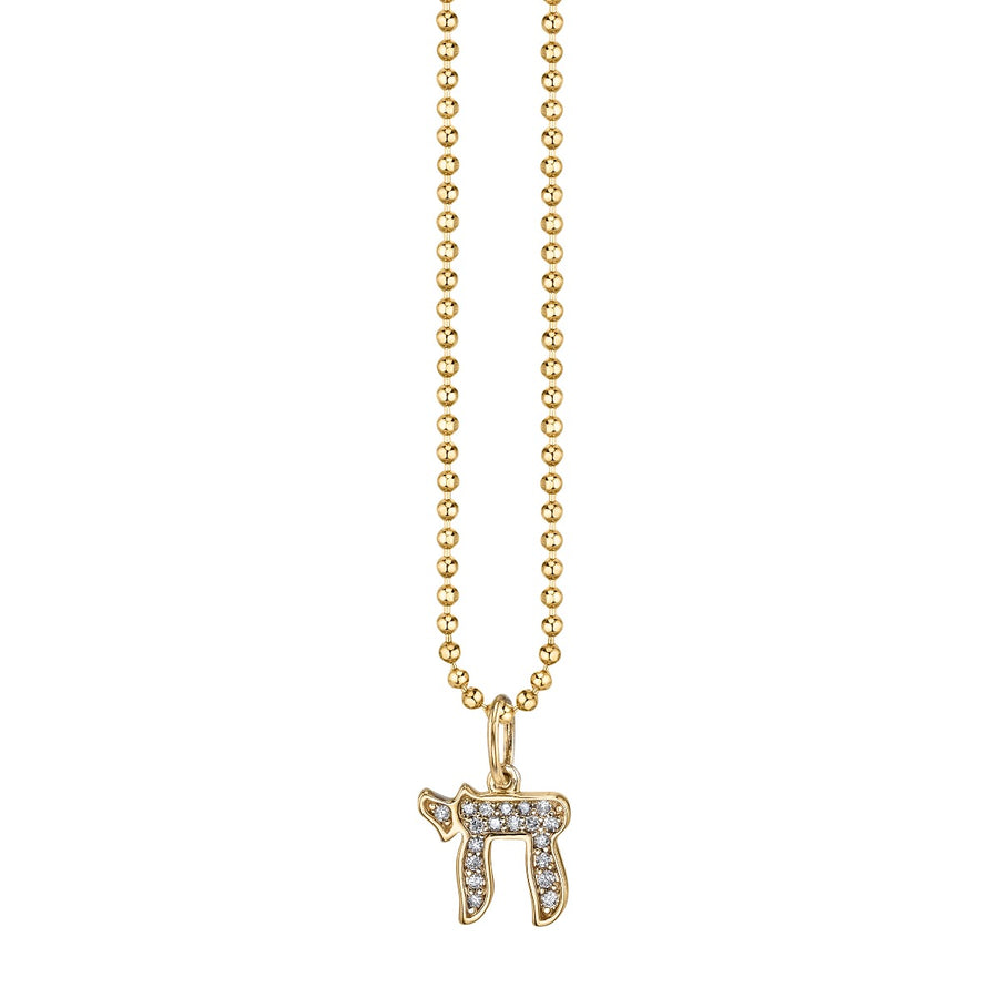Gold & Diamond Medium Chai Charm - Sydney Evan Fine Jewelry